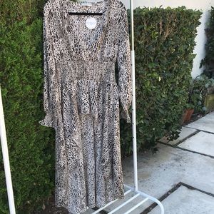 Long Sleeve Cheetah Print Maxi Blouse